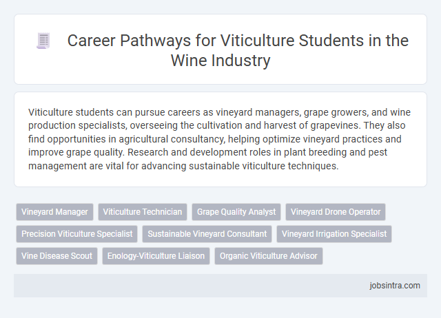 Career Pathways for Viticulture Students in the Wine Industry
