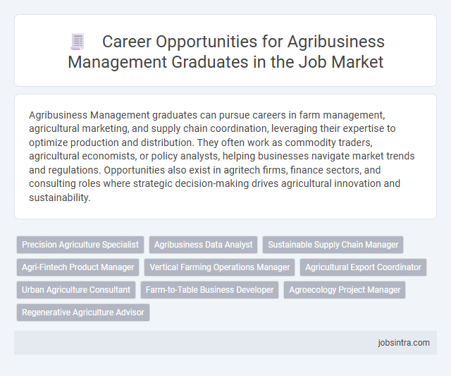Career Opportunities for Agribusiness Management Graduates in the Job Market
