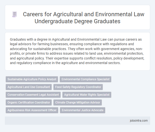 Careers for Agricultural and Environmental Law Undergraduate Degree Graduates