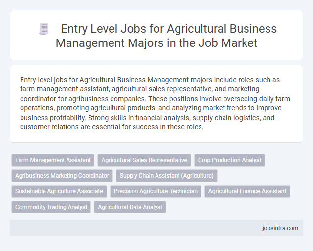 Entry Level Jobs for Agricultural Business Management Majors in the Job Market