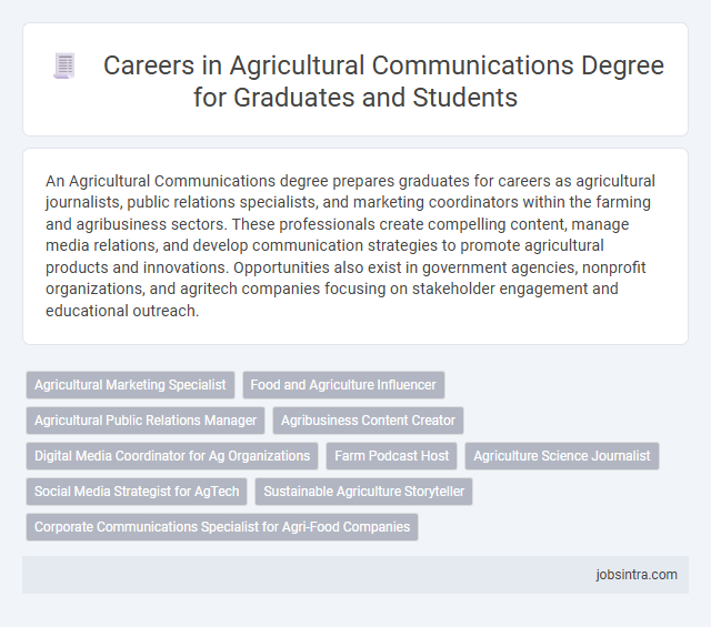 Careers in Agricultural Communications Degree for Graduates and Students