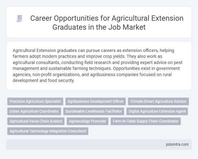 Career Opportunities for Agricultural Extension Graduates in the Job Market