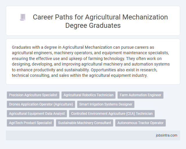 Career Paths for Agricultural Mechanization Degree Graduates