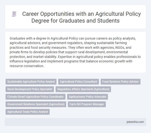 Career Opportunities with an Agricultural Policy Degree for Graduates and Students