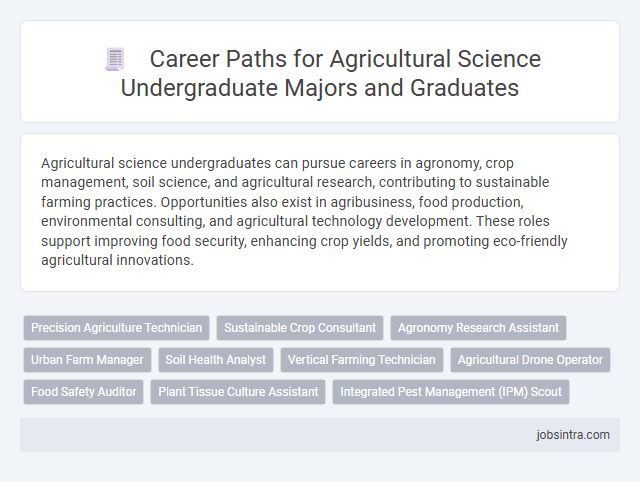 Career Paths for Agricultural Science Undergraduate Majors and Graduates