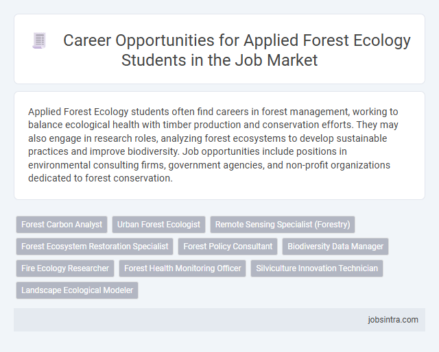 Career Opportunities for Applied Forest Ecology Students in the Job Market