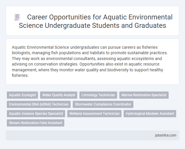 Career Opportunities for Aquatic Environmental Science Undergraduate Students and Graduates