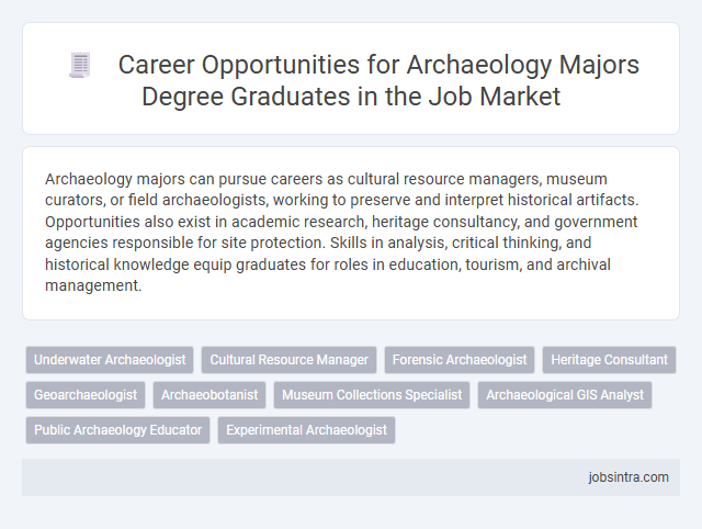 Career Opportunities for Archaeology Majors Degree Graduates in the Job Market
