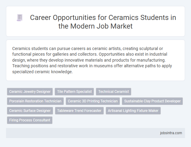 Career Opportunities for Ceramics Students in the Modern Job Market