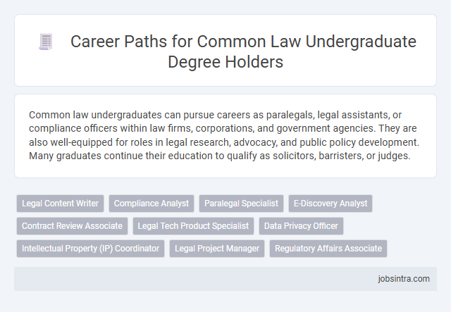 Career Paths for Common Law Undergraduate Degree Holders