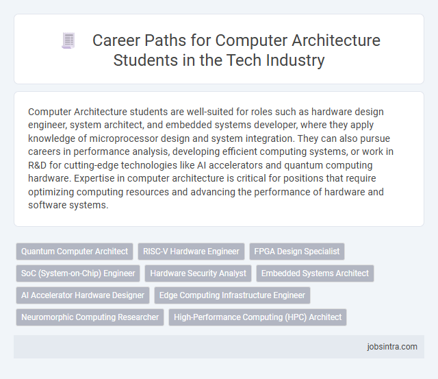 Career Paths for Computer Architecture Students in the Tech Industry