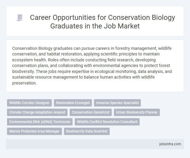 Career Opportunities for Conservation Biology Graduates in the Job Market