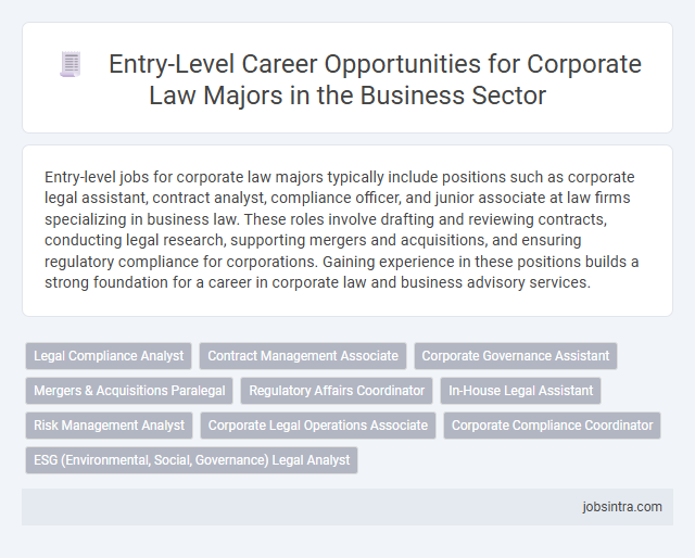 Entry-Level Career Opportunities for Corporate Law Majors in the Business Sector