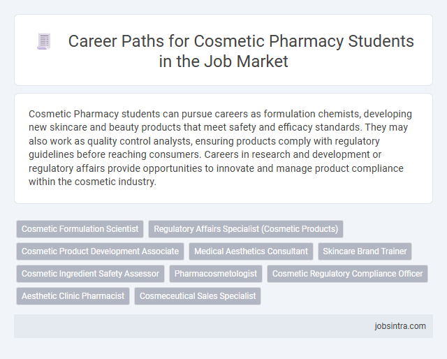 Career Paths for Cosmetic Pharmacy Students in the Job Market