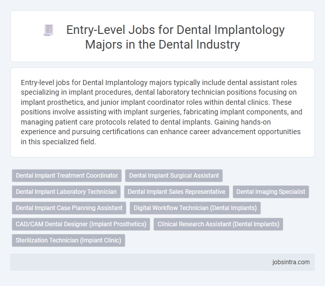 Entry-Level Jobs for Dental Implantology Majors in the Dental Industry