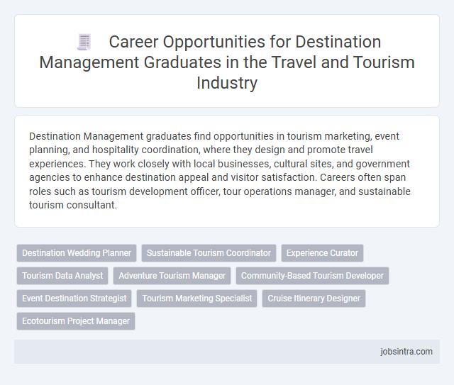 Career Opportunities for Destination Management Graduates in the Travel and Tourism Industry