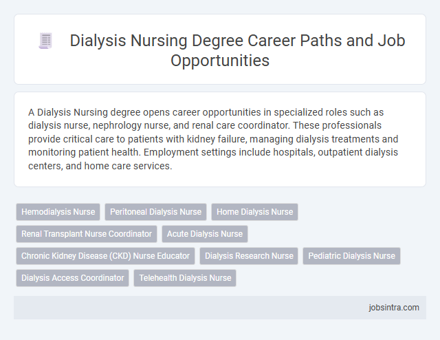 Dialysis Nursing Degree Career Paths and Job Opportunities