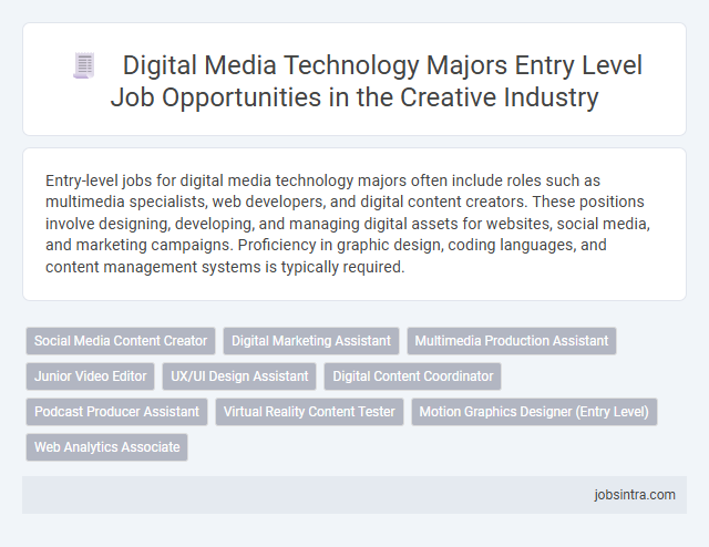 Digital Media Technology Majors Entry Level Job Opportunities in the Creative Industry