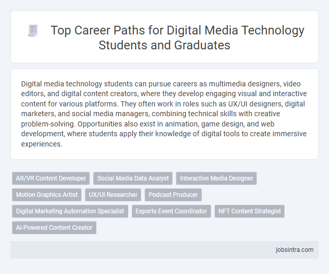 Top Career Paths for Digital Media Technology Students and Graduates