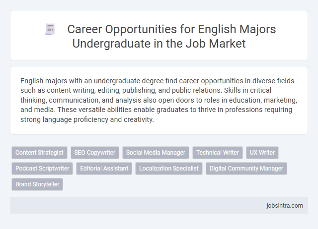 Career Opportunities for English Majors Undergraduate in the Job Market