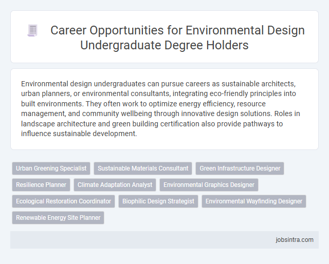 Career Opportunities for Environmental Design Undergraduate Degree Holders
