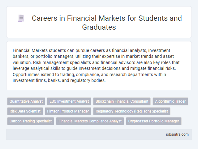 Careers in Financial Markets for Students and Graduates
