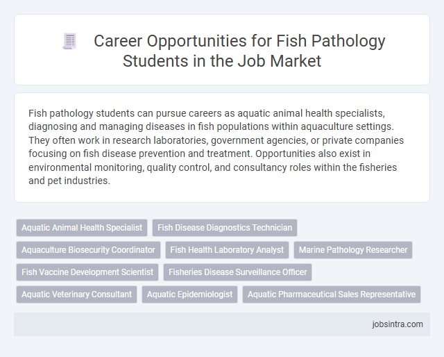Career Opportunities for Fish Pathology Students in the Job Market