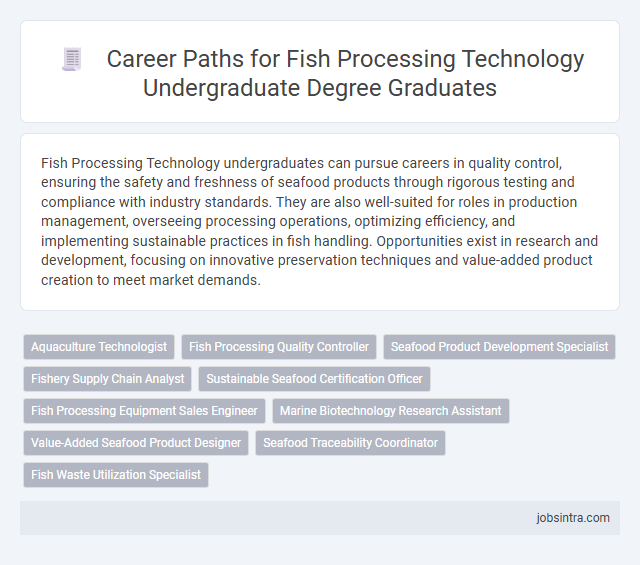 Career Paths for Fish Processing Technology Undergraduate Degree Graduates