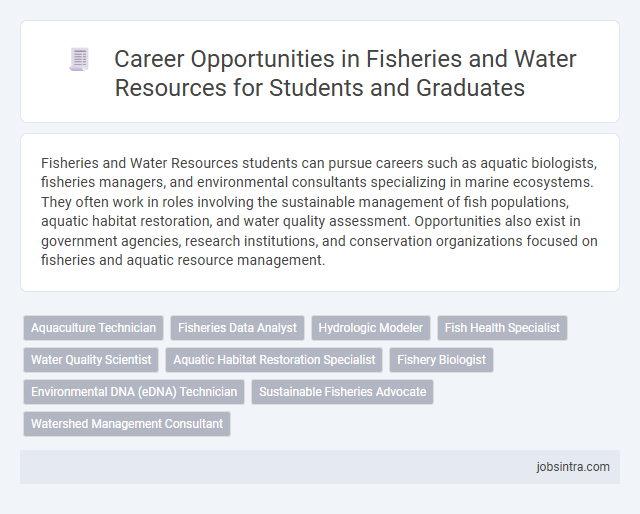 Career Opportunities in Fisheries and Water Resources for Students and Graduates