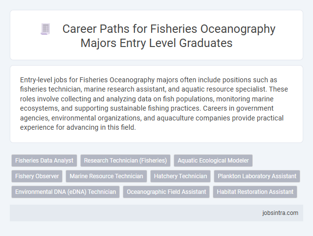 Career Paths for Fisheries Oceanography Majors Entry Level Graduates