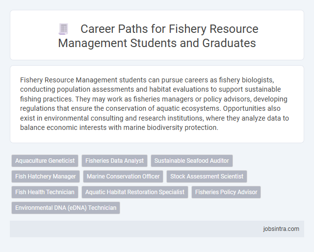 Career Paths for Fishery Resource Management Students and Graduates
