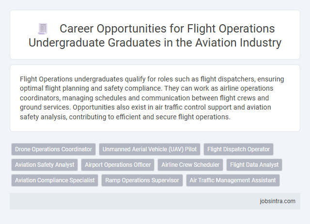 Career Opportunities for Flight Operations Undergraduate Graduates in the Aviation Industry