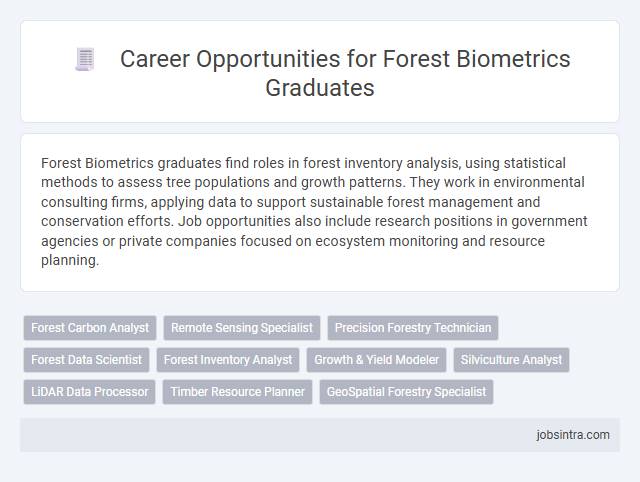 Career Opportunities for Forest Biometrics Graduates