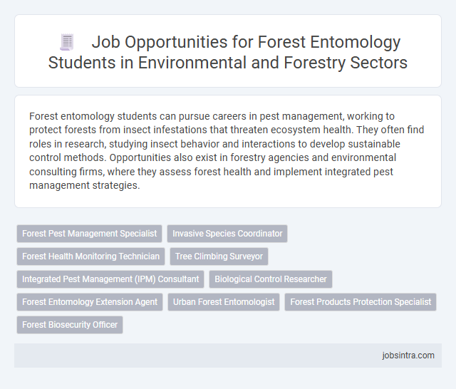 Job Opportunities for Forest Entomology Students in Environmental and Forestry Sectors