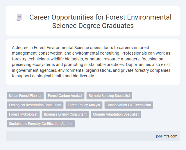 Career Opportunities for Forest Environmental Science Degree Graduates