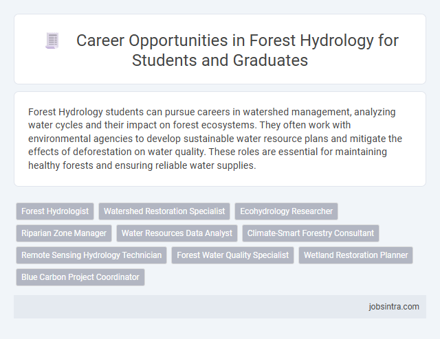 Career Opportunities in Forest Hydrology for Students and Graduates
