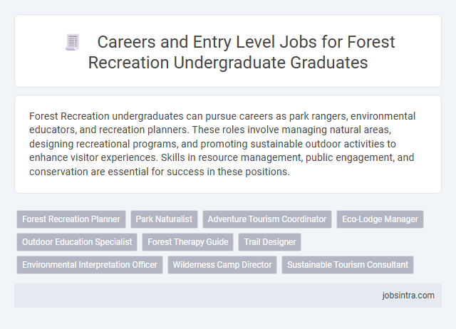 Careers and Entry Level Jobs for Forest Recreation Undergraduate Graduates