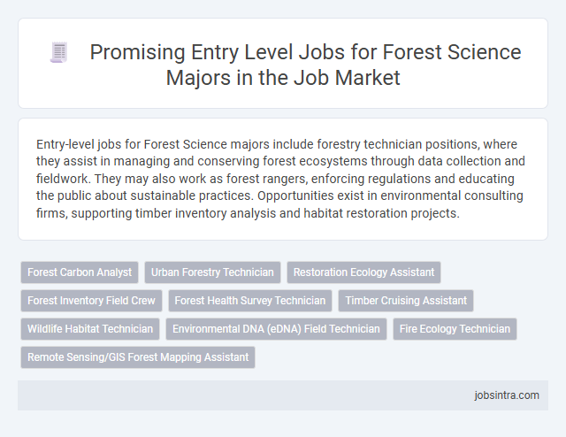 Promising Entry Level Jobs for Forest Science Majors in the Job Market