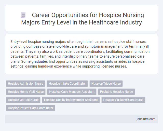Career Opportunities for Hospice Nursing Majors Entry Level in the Healthcare Industry