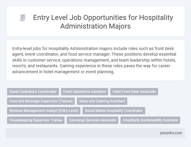 Entry Level Job Opportunities for Hospitality Administration Majors