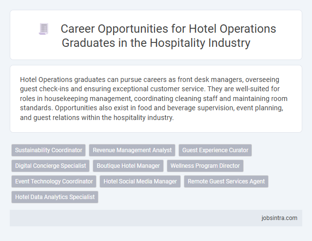 Career Opportunities for Hotel Operations Graduates in the Hospitality Industry