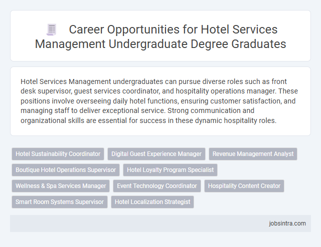 Career Opportunities for Hotel Services Management Undergraduate Degree Graduates