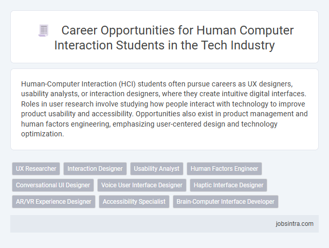 Career Opportunities for Human Computer Interaction Students in the Tech Industry