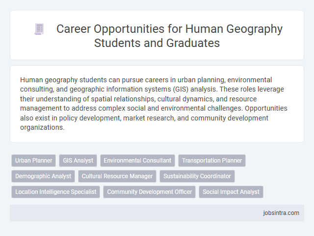Career Opportunities for Human Geography Students and Graduates