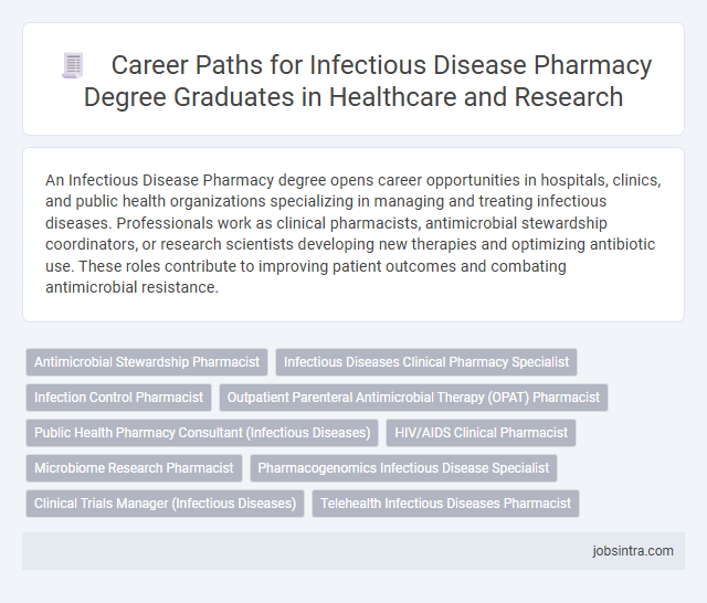 Career Paths for Infectious Disease Pharmacy Degree Graduates in Healthcare and Research