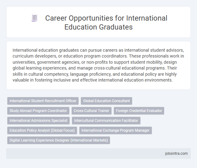 Career Opportunities for International Education Graduates