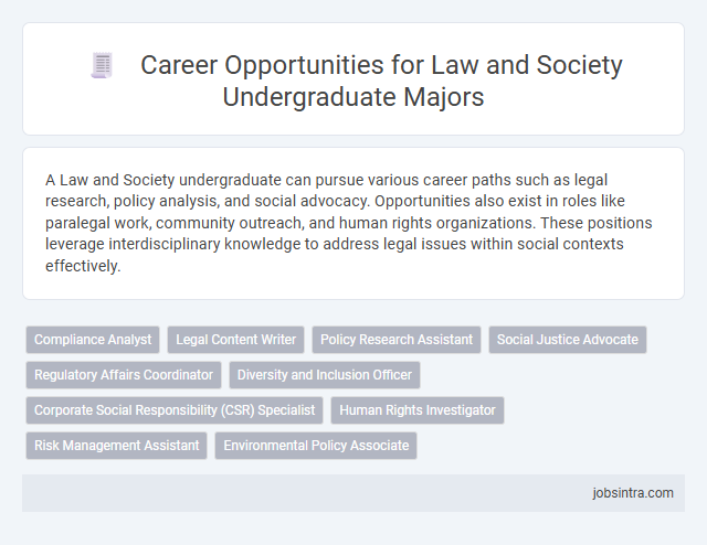 Career Opportunities for Law and Society Undergraduate Majors