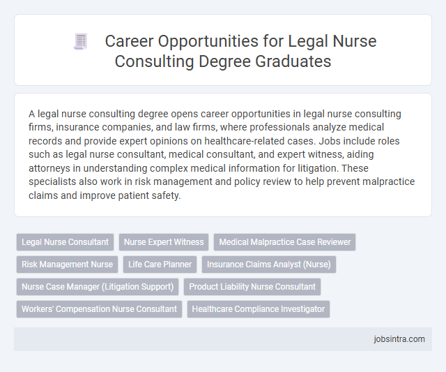 Career Opportunities for Legal Nurse Consulting Degree Graduates