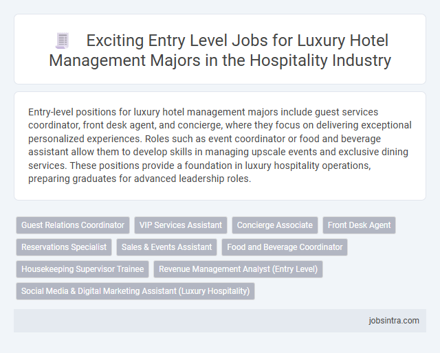 Exciting Entry Level Jobs for Luxury Hotel Management Majors in the Hospitality Industry