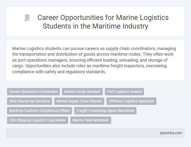 Career Opportunities for Marine Logistics Students in the Maritime Industry